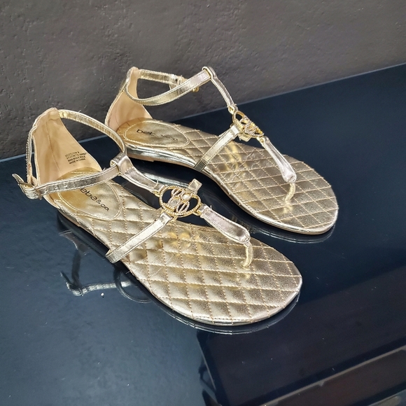 bebe Gold Sandals - Picture 3 of 7